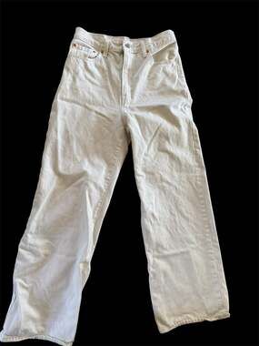 Levi's Premium Ribcage Wide Leg Jeans Off White Size 29 x 32